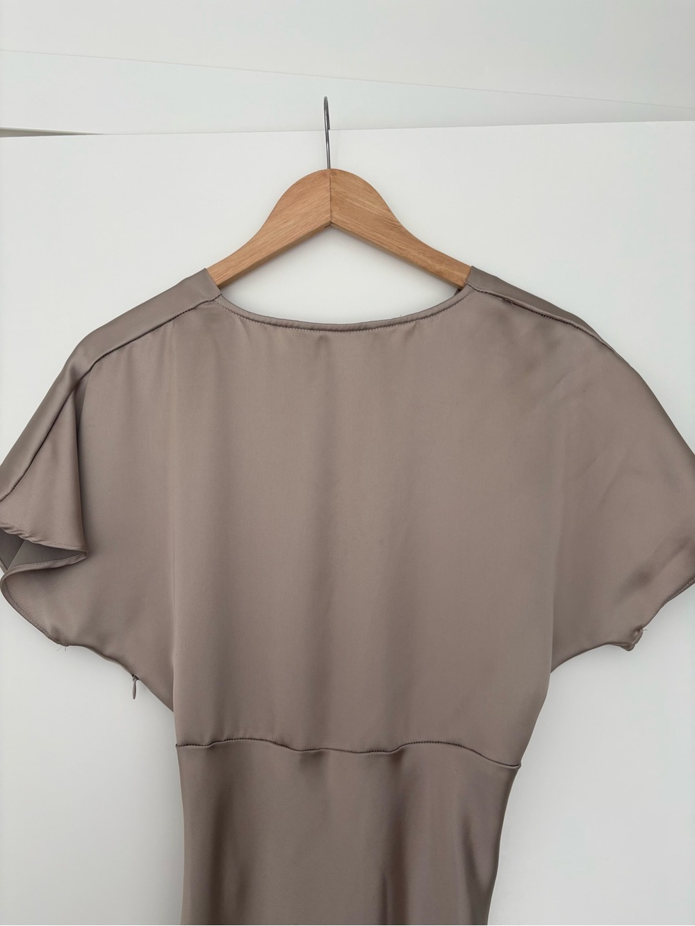 Zara Taupe V-Neck Maxi Dress - Picture 3 of 3